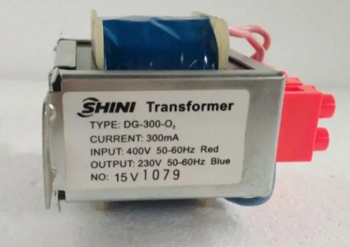 shini transformer type:dg 300 o current:300ma input:400v 50 60hz red output:230v 50 60hz biue shini transformer type:dg 300 o current:300ma input:400v 50 60hz red output:230v 50 60hz biue