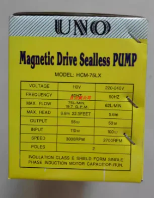 brand new original magnetic pump uno magnetic drive pump model: hcm 75lx 1 year warranty brand new original magnetic pump uno magnetic drive pump model: hcm 75lx 1 year warranty